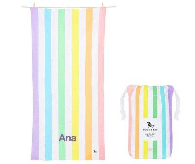 Toalla Playa Large Microfibra Summer Rainbow Pastel Personalizable