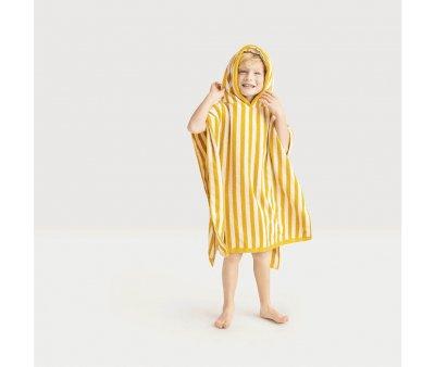 Poncho de Playa Stripes Amarillo/Blanco