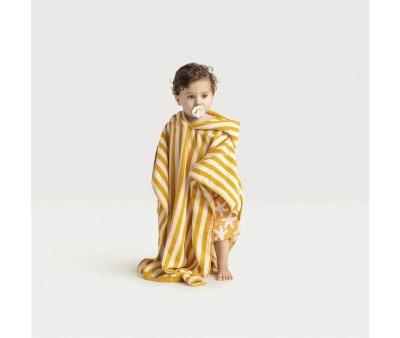 Poncho de Playa Stripes Amarillo/Blanco