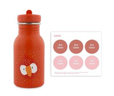 Botella Acero Trixie Mr. Parrot 350ml + 6 Pegatinas Redondas Rose Regalo