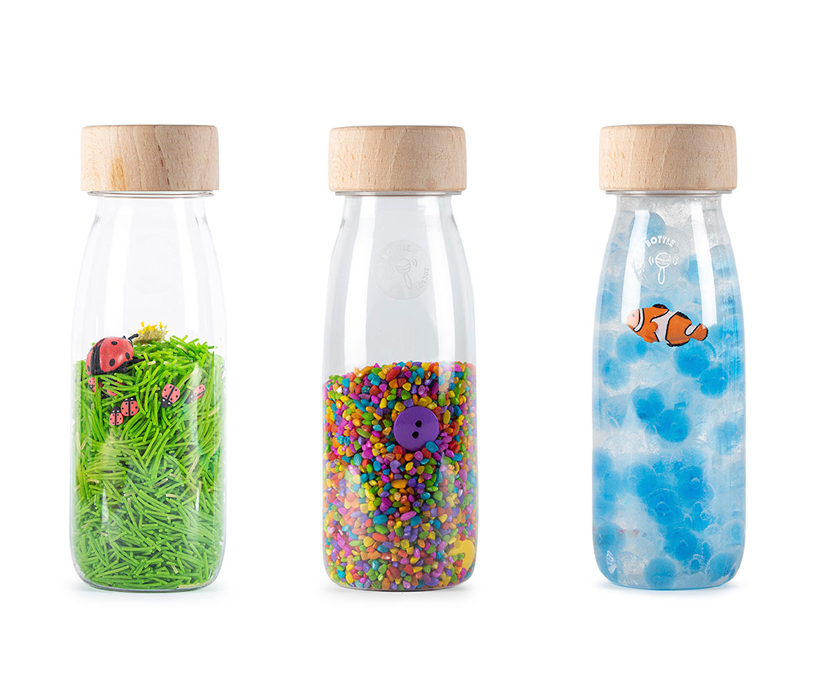 Botella sensorial vacía de plástico para bebé, botella de agua transparente  reutilizable para Smoothie, almacenamiento de cereales gruesos, juguetes de  Educación Temprana, 500ML - AliExpress