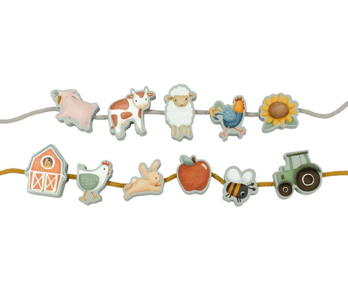 Figuras de Madera para Enlazar Cordones Little Farm