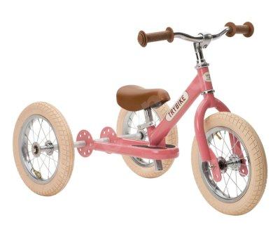 Trybike Pedal-less Bikes Pink + White Double Rear Wheel Kit