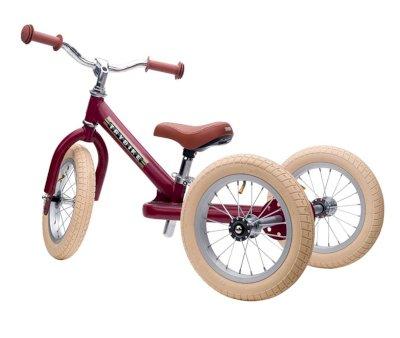 Pedal-Free Bikes Trybike Matte Red + White Rear Double Wheel Kit