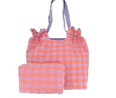 Quilted Purple Gingham Toiletry Bag