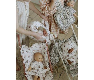 Large Doll Stroller with Amlie Cream Ruffles