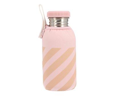 Steel Bottle with Stripes Pink Personalised Sleeve 500ml
