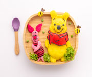 Toddler Bamboo Plate with Suction Base Plain Green