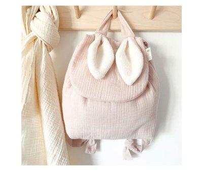 Zaino Piccolo Coniglietto Rosa Polvere Personalizzabile