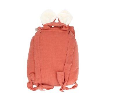 Small Terracotta Gauze Rabbit Backpack Personalised