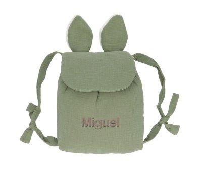 Mochila Pequea Gasa Conejo Verde Kaki Personalizable