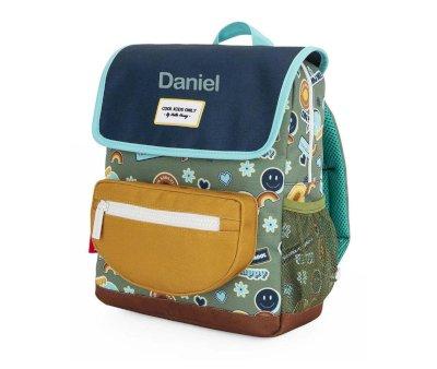 Mochila Escolar Solapa Smiley Personalizable