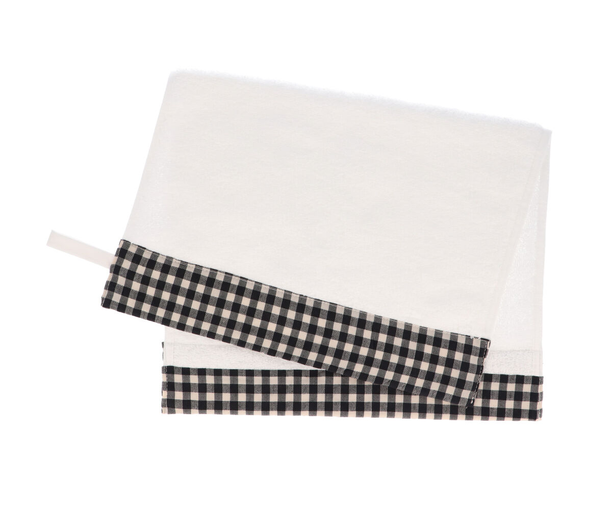 Asciugamano Asilo Vichy Nero - Personalizzato