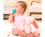 Pack Chupetes-mordedores silicona Munchkin (2 ud) + 3 meses Azul