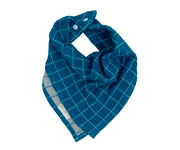 Bandana Single Fold Over Grid Bright Blue