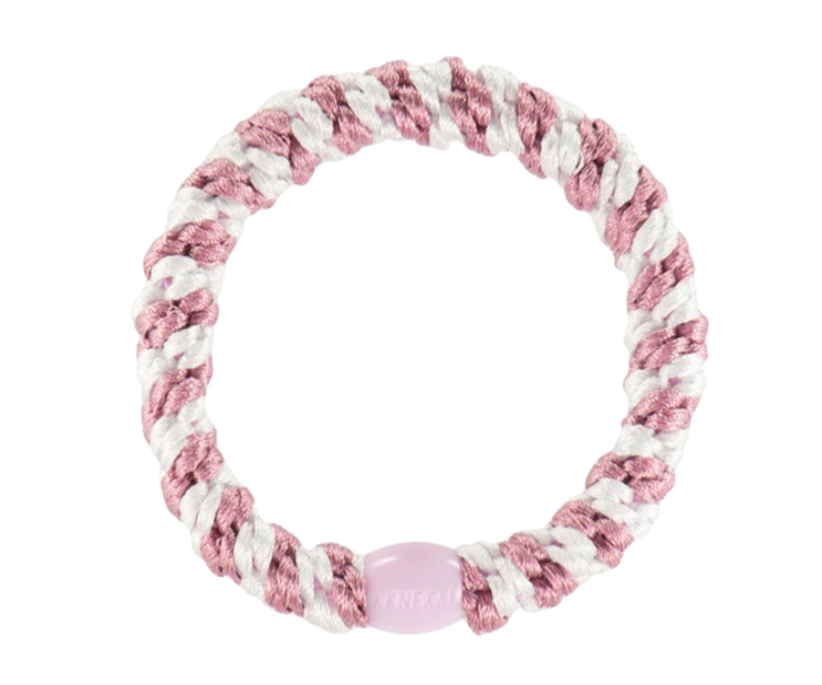 Elastico Capelli Kknekki Old Pink-White Stripe