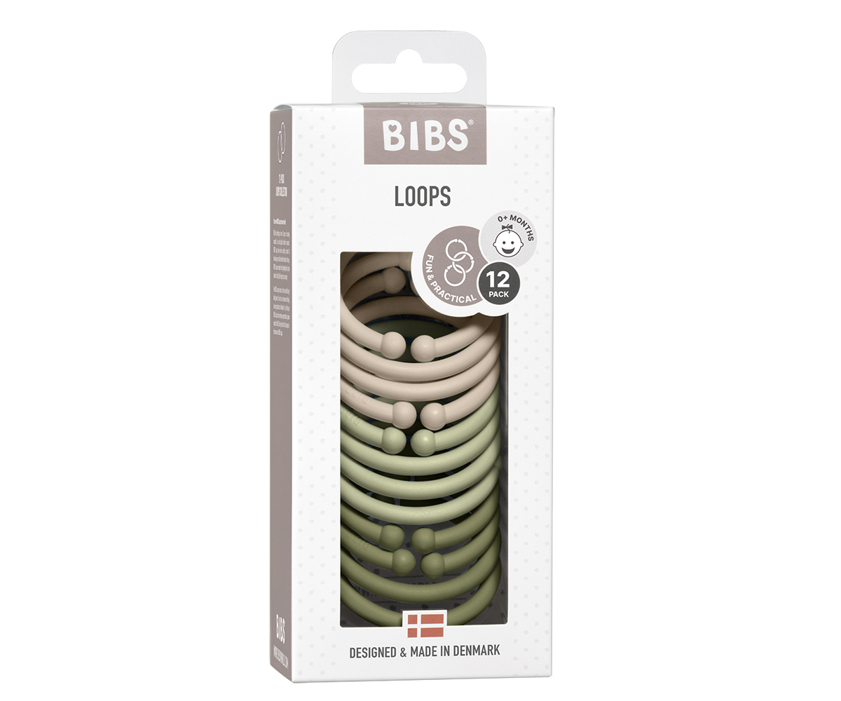 Pack 12  BIBS Loops Vanilla/Sage/Olive