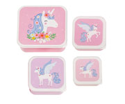4 Cajitas Almuerzo y Snacks Unicorn