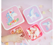 4 Cajitas Almuerzo y Snacks Unicorn