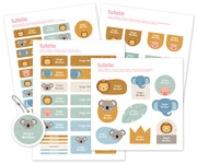 Pack Combinado Etiquetas Termo-adesivas e Autocolantes Animal Friends