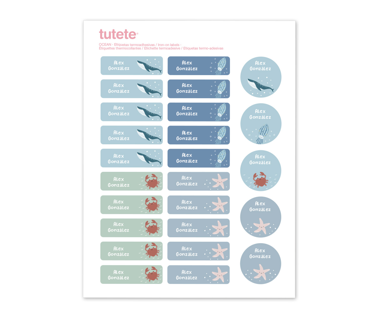 Etiquetas Termoadhesivas para Ropa - Vuelta al Cole Tutete 