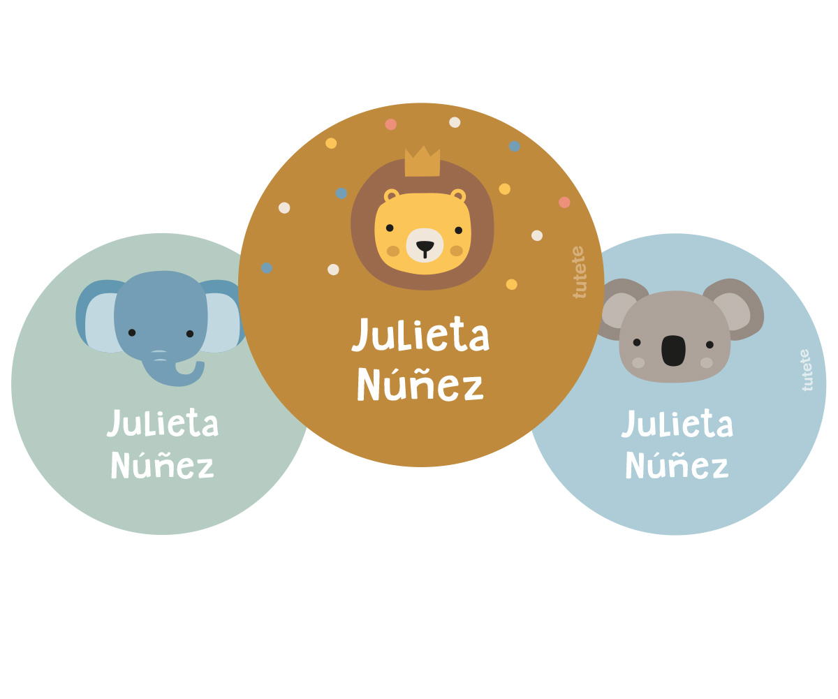 Pack 3 Chapas Personalizadas Animal Friends