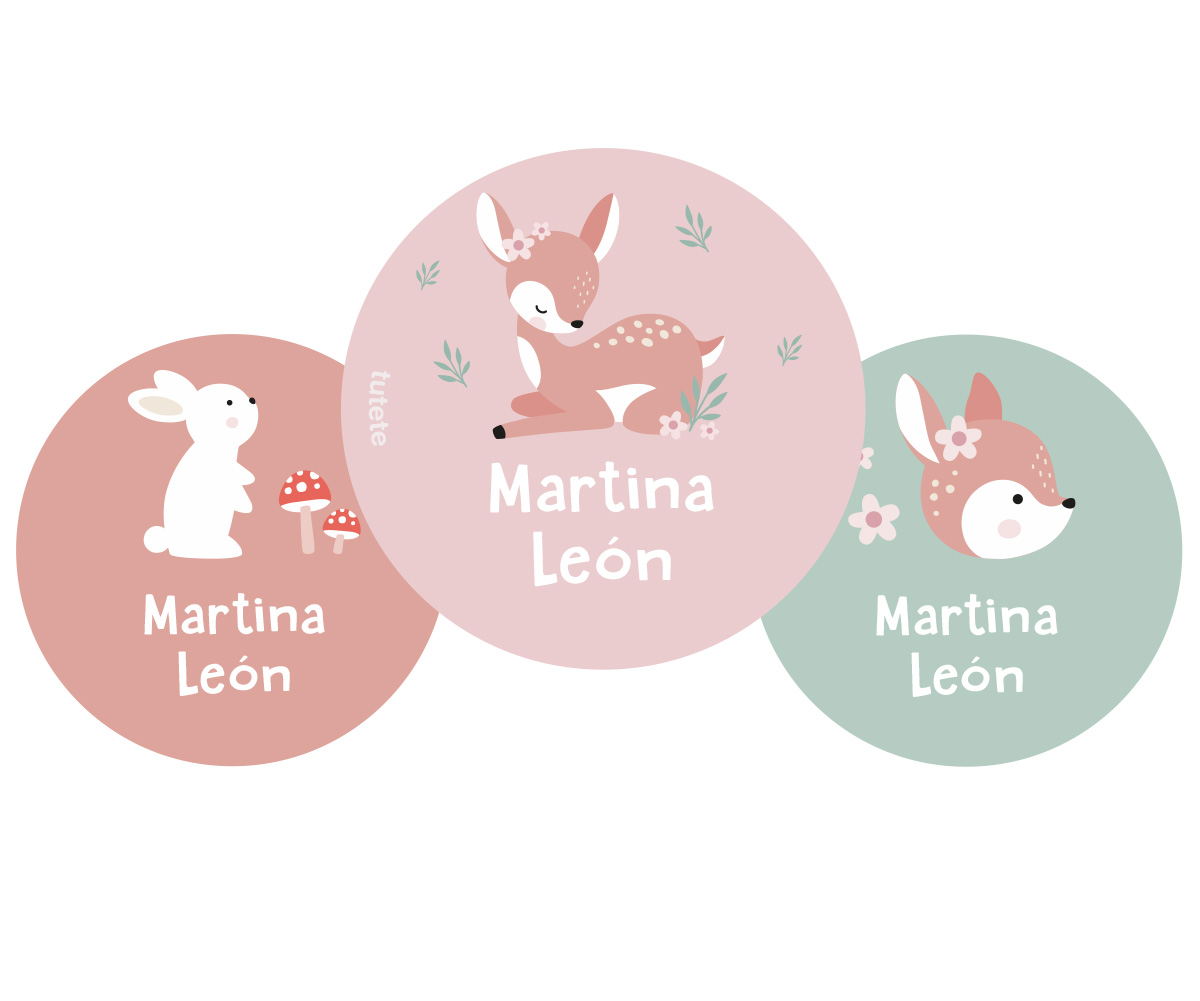 Lot De 3 Badges Personnalisés Sweet Deer