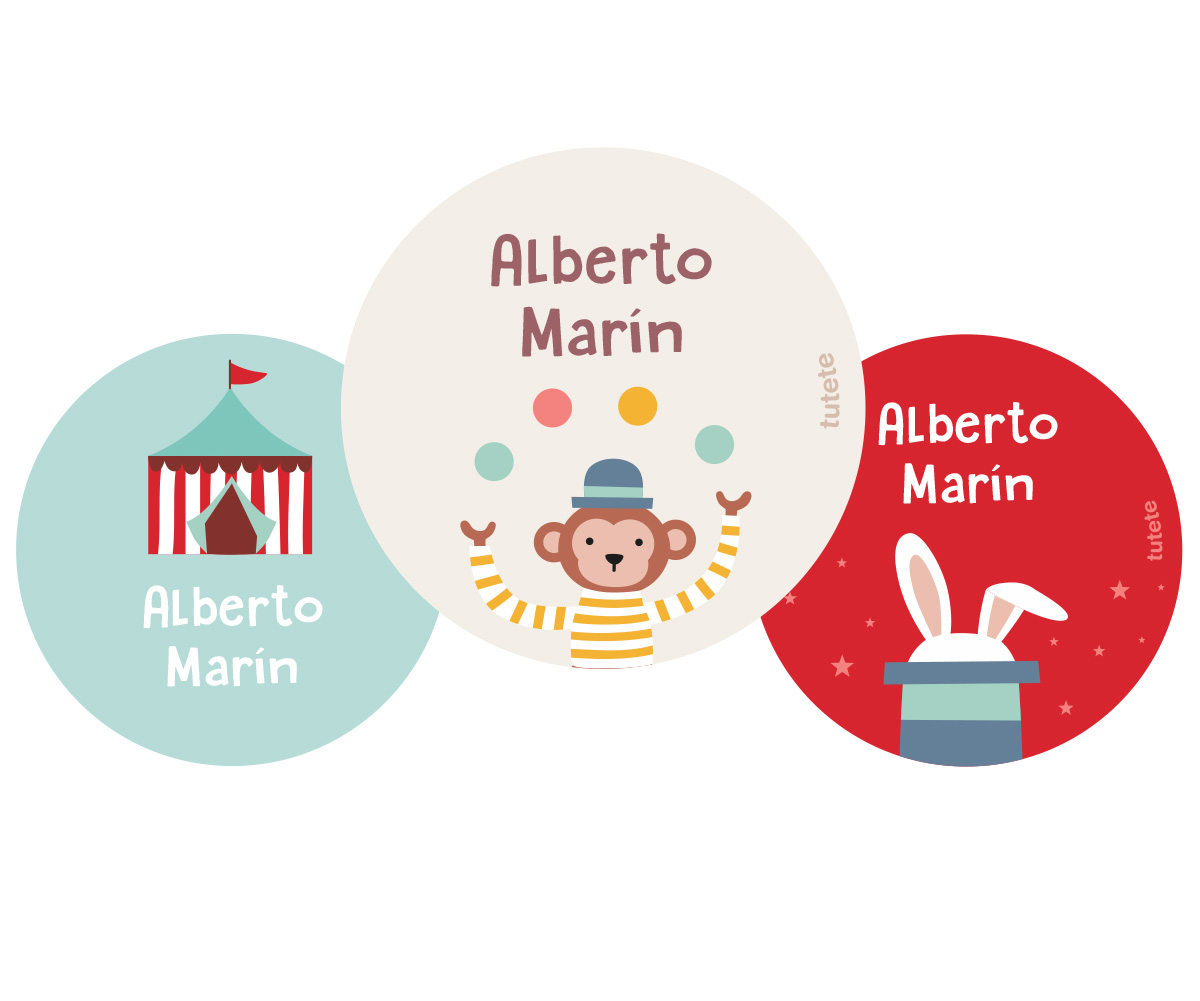 Lot De 3 Badges Personnalisés Circus