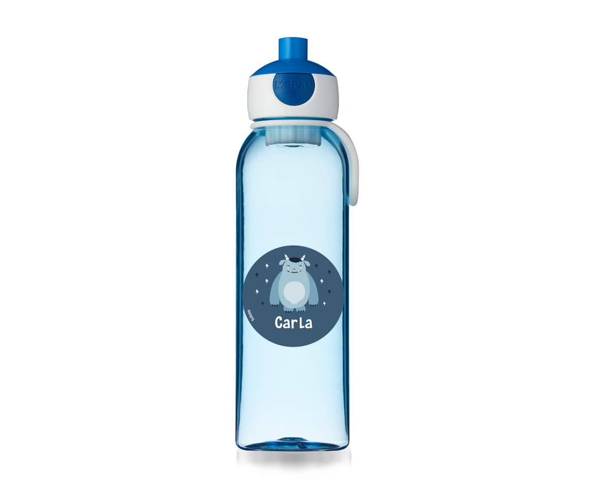 Garrafa Pop-Up Campus Personalizada Azul 500ml Little Monster