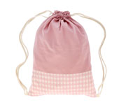 Sac  dos Sacoche Vichy rose personnalisable 