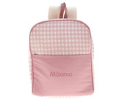 Mochila Vichy Rosa Personalizable