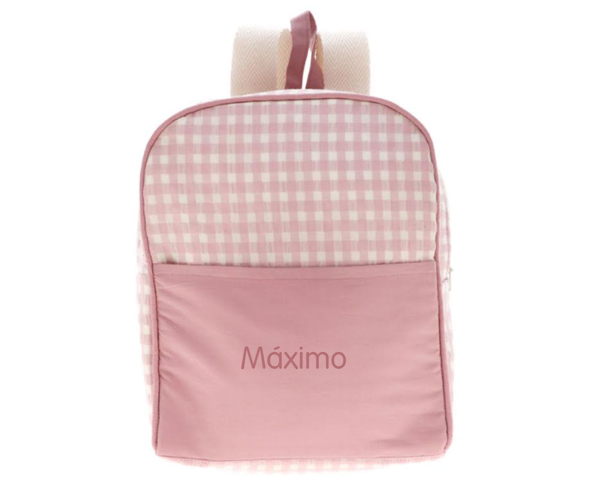 Mochila Rosa Vichy  - Personalizado