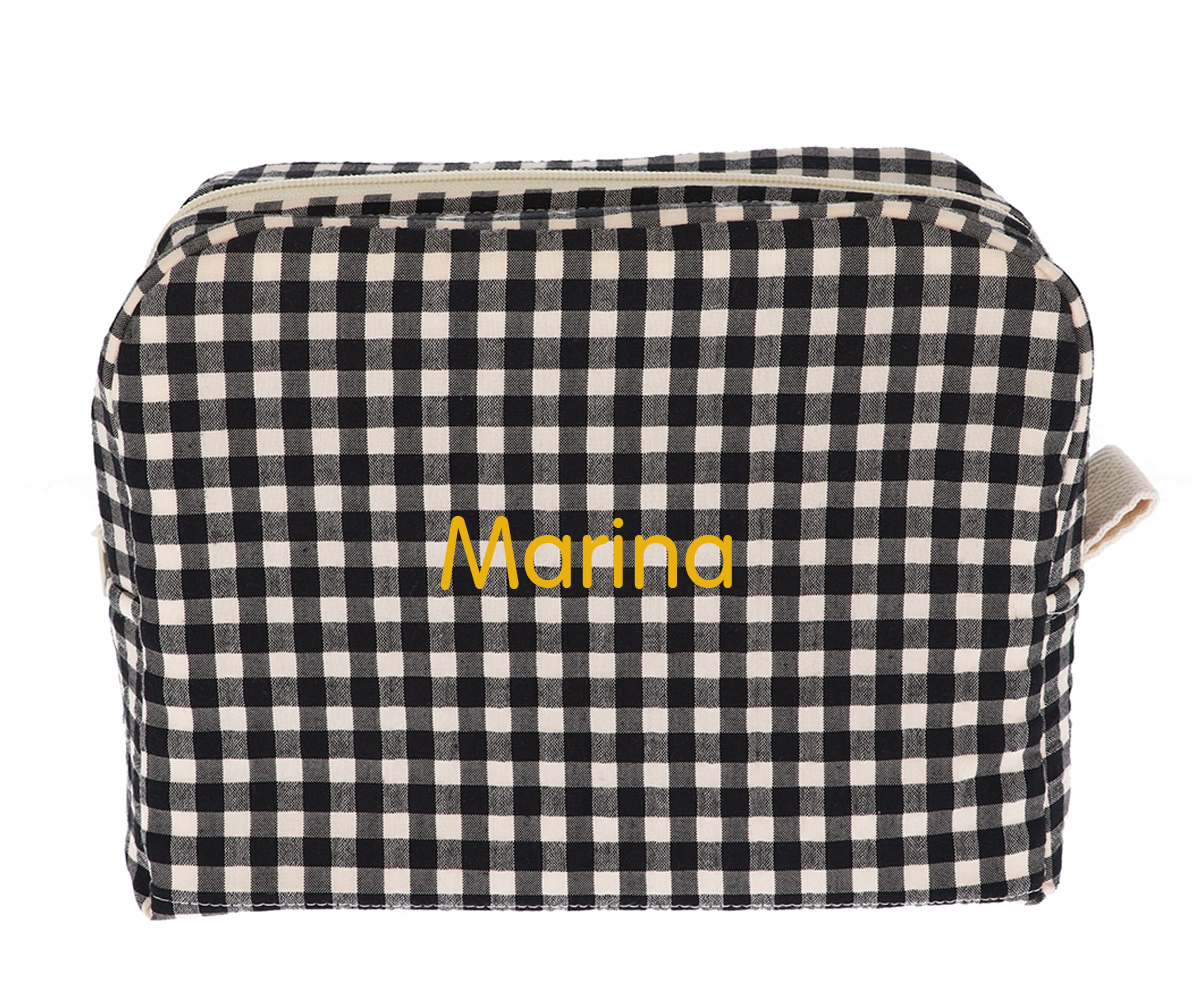 Neceser Grande Vichy Negro Personalizable - Tutete