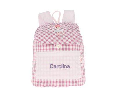 Mochila Pequena Personalizvel Vichy Ballet