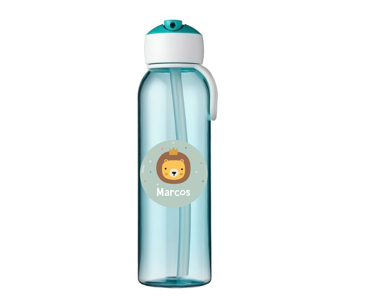 Bouteille Campus Flip-Up Personnalisée Turquoise 500 Ml Animal Friends