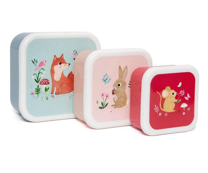 Set 3 Lunch Box Woodland Stone Blue