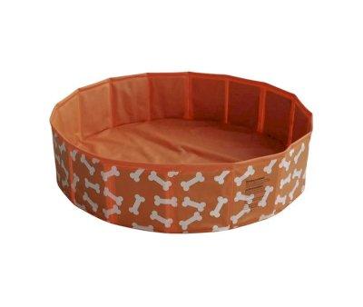 Piscina Plegable para Perros Huesos Naranja