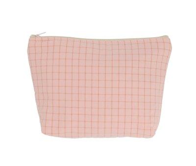 Nordic Check Blush Kids Toiletry Bag Personalised