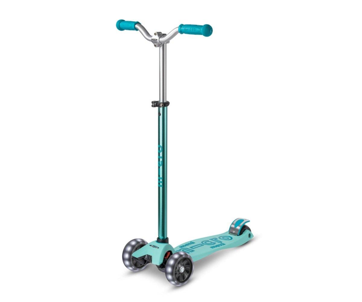 Scooter Maxi Micro Deluxe PRO Turquesa Luzes LED