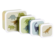 4 caixas de almoo e snacks Dino