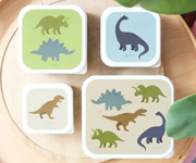 4 caixas de almoo e snacks Dino