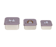 Set 3 Snackbox Acciaio Tiny Farmer Malva