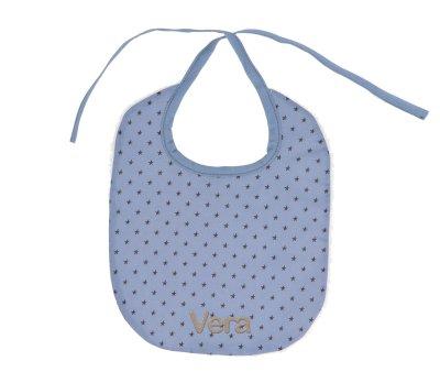 Babete de Algodo Azul Mini Star Personalizvel