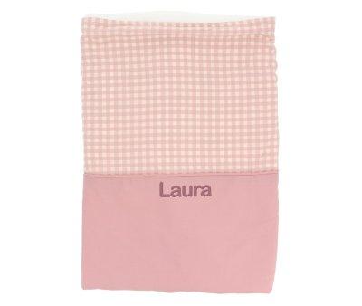 Manta Coralina Vichy Rosa Personalizable