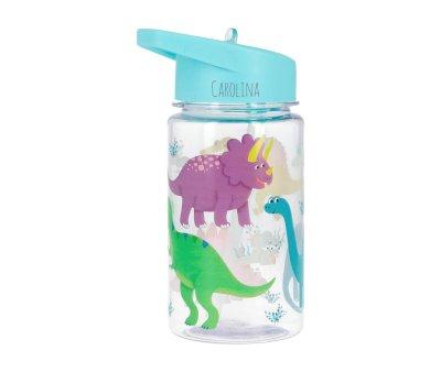 Personalised Plastic Bottle with Straw Roarsome Dinosaurs