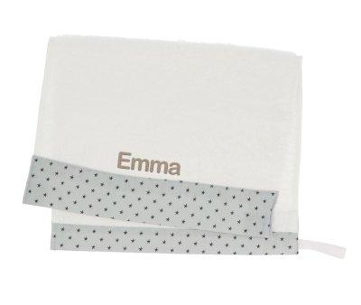 Toalha Creche Mini Star Grey Personalizvel