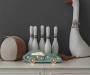 Candeeiro Mini Auto Corrida Retro Blue