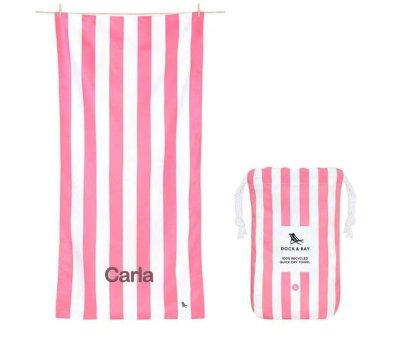 Serviette de plage en microfibre extra large personnalise Cabana Malibu Pink
