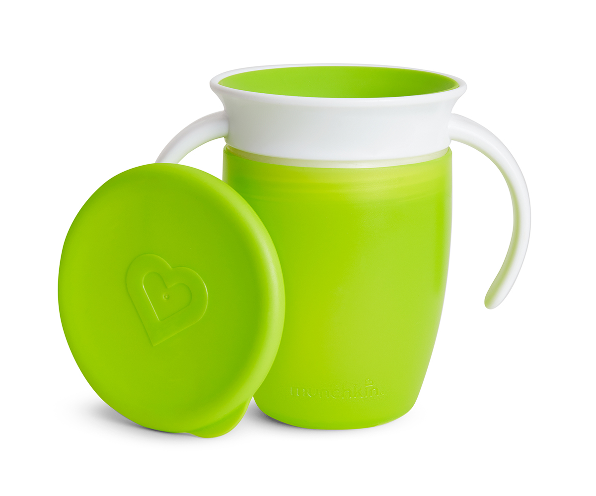 Taza Antigoteo Con Asas Miracle 360º Con Tapa Verde 200ml