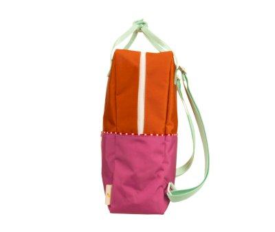 Large Backpack Sticky Lemon Better Together Colourblocking Gravel Orange + Rosette Pink
